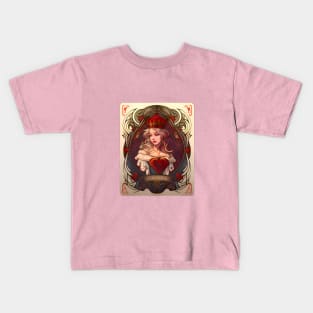 Queen of Heart Playing Card Kids T-Shirt